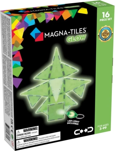MAGNA-TILES μαγνητικό φωσφορίζον σετ κατασκευών 16 τεμαχίων