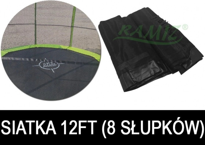 Προστατευτικό δίχτυ για τραμπολίνο SkyRamiz μαύρο 366cm 8 τούνελ για κολώνες