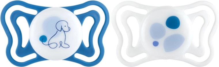Chicco Physioforma light ορθοδοντικές πιπίλες σιλικόνης μπλε 6–16 μ., 2 τεμ.