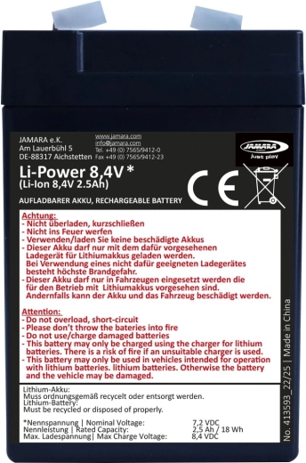 Ανταλλακτική μπαταρία Li-Ion JAMARA Li-Power 8.4