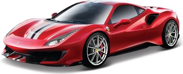 Bburago Ferrari 488 Pista Race & Play κόκκινο μεταλλικό μοντέλο αυτοκινήτου σε κλίμακα 1:24