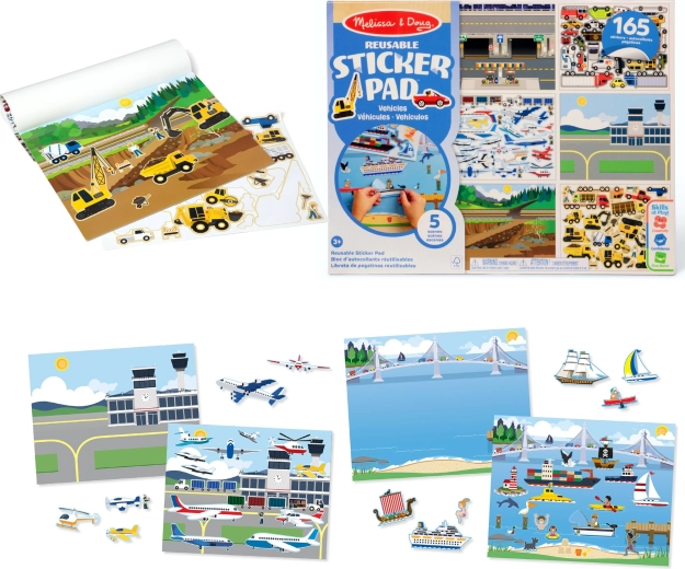 Melissa & Doug επαναχρησιμοποιούμενα αυτοκόλλητα Οχήματα