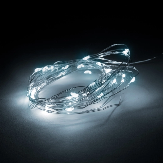 Φωτεινή κουρτίνα με 300 micro LED σε ψυχρό λευκό, 3 × 3 m με τηλεχειριστήριο