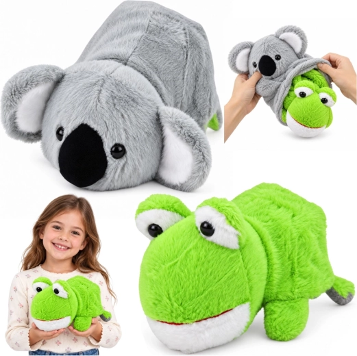 Αναστρέψιμο λούτρινο παιχνίδι κοάλα και βάτραχος 2 σε 1, 25 cm