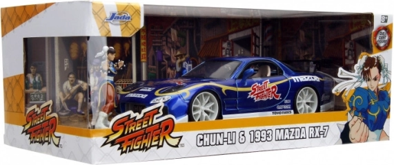 Μοντέλο αυτοκινήτου Mazda RX-7 1993 1:24 με φιγούρα Street Fighter Chun-Li