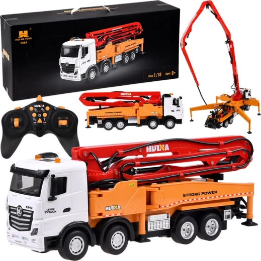 RC φορτηγό με αντλία σκυροδέματος Huina 1381 1:18 με φώτα και ήχους