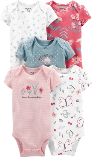 Κοριτσίστικα φορμάκια με κοντό μανίκι CARTER'S Pinkblue LBB 5 τεμ. – PRE