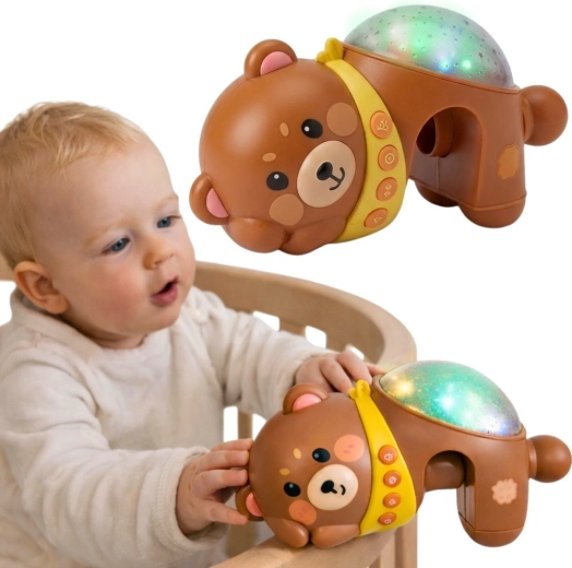 Woopie Baby νυχτερινός προβολέας σε σχήμα αρκουδάκι με μελωδίες για κούνια