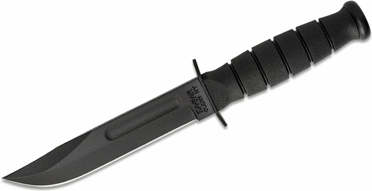 KA-BAR Κοντό μαύρο τακτικό μαχαίρι με σταθερή λεπίδα