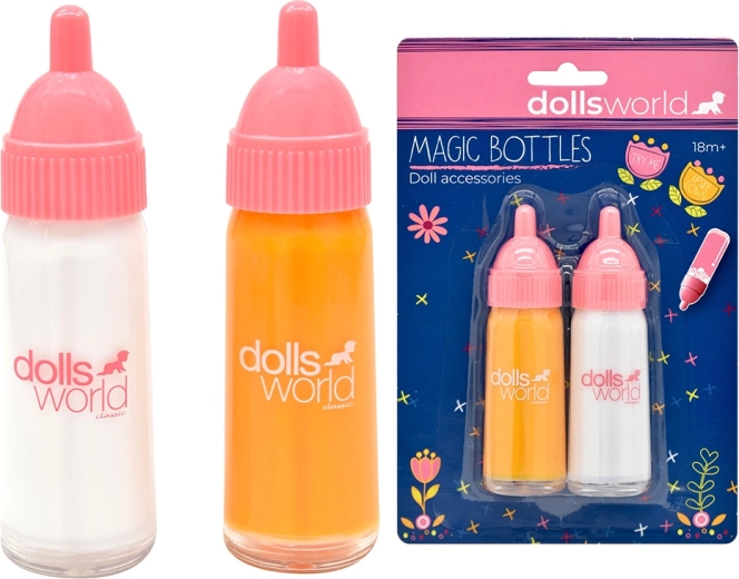 Dolls World μαγικά μπιμπερό για κούκλες – γάλα και πορτοκάλι - 2 τεμ.