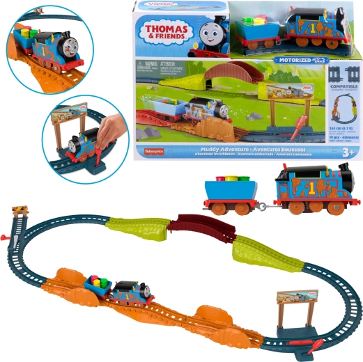 Fisher-Price Τόμας το Τρενάκι και οι Φίλοι του Λασπωμένη περιπέτεια του Τόμας με κίνηση και ράγες