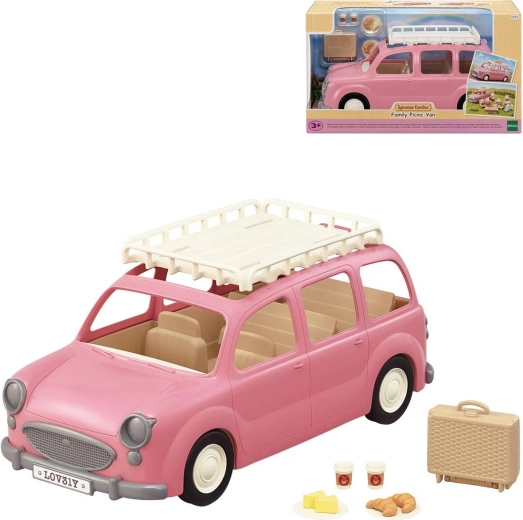 Ροζ οικογενειακό βαν Sylvanian Families με αξεσουάρ για πικνίκ