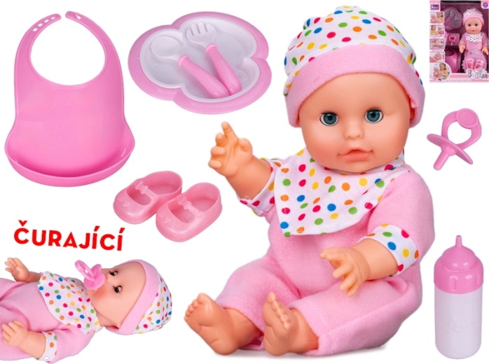 Κούκλα που ανοιγοκλείνει τα μάτια με λειτουργία ούρησης 30 cm – ροζ