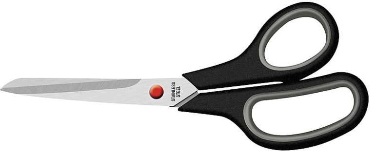 Ψαλίδι με μαλακή λαβή 21,5 cm, μαύρο