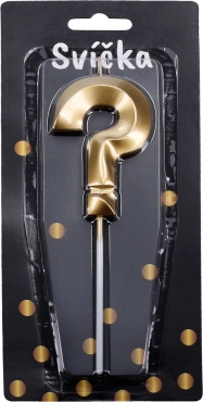 Χρυσό πάρτι-κερί σε σχήμα ερωτηματικού