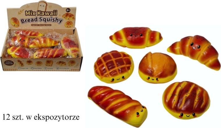 Χαριτωμένο αντιστρες squishy gniotek – κρουασάν/ψωμάκι mix - 1 τεμάχιο