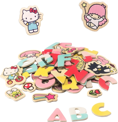Hello Kitty μαγνητικά γράμματα και εικόνες – εκπαιδευτικό ξύλινο σετ για παιδιά (75 τεμ.)