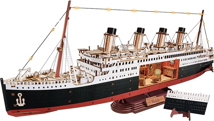 RoboTime 3D ξύλινο παζλ – αιώνιο ταξίδι στον Ατλαντικό 1912 (μοντέλο υπερωκεάνιου με LED)