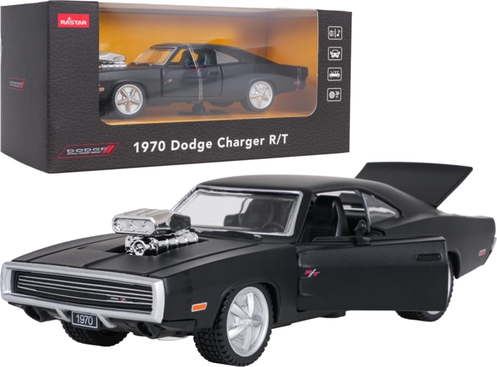 Μεταλλικό μοντέλο αυτοκινήτου 1970 Dodge Charger R/T μαύρο σε κλίμακα 1:36 RASTAR