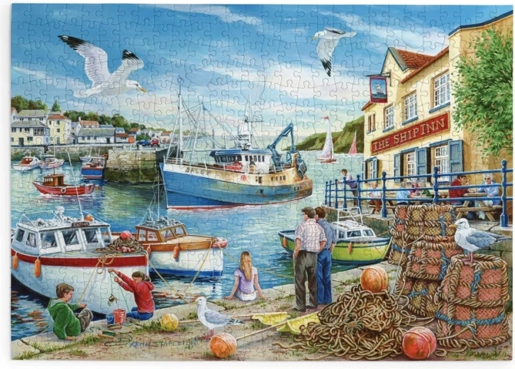 Παζλ House of Puzzles «Ταβέρνα στο λιμάνι» με 500 μεγάλες pieces