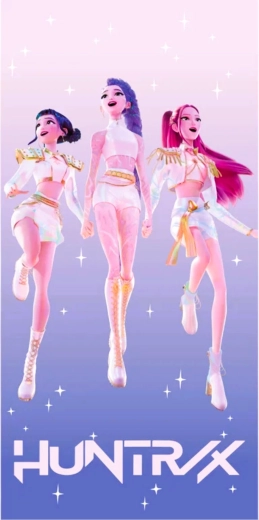 Παιδική βαμβακερή πετσέτα μπάνιου K-Pop Demon Hunters Huntrix 70 × 140 cm