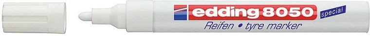 Μαρκαδόρος ελαστικών Edding 8050, λευκός