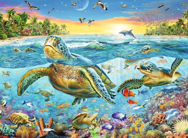 Παζλ Ravensburger Κολύμπησε με θαλάσσιες χελώνες 100 κομμάτια