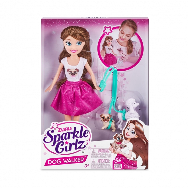 Κούκλα Sparkle Girlz με δύο σκυλάκια 28 cm