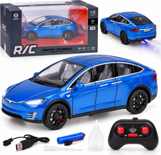 Τηλεκατευθυνόμενο αυτοκίνητο Tesla Model X σε κλίμακα 1:22 με φώτα LED και εφέ ομίχλης