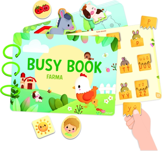 Janod Φάρμα Busy Book διαδραστικό βιβλίο με δραστηριότητες και αλφάβητο