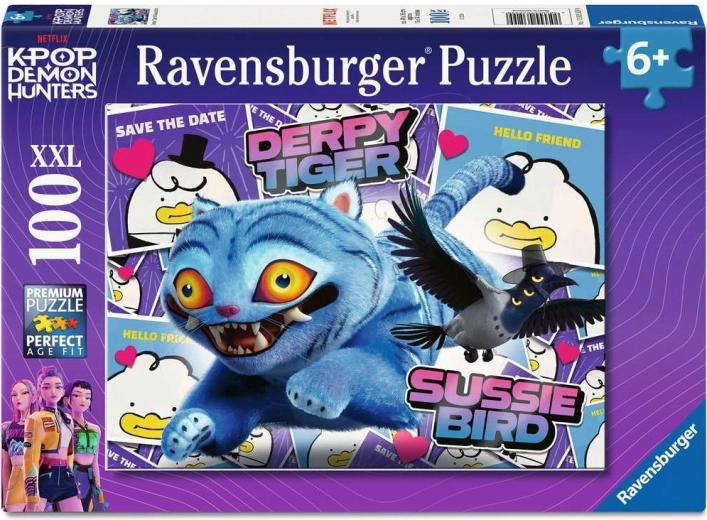 Παζλ Ravensburger K-pop: Τρελός τίγρης και πουλάκι Sussie XXL 100 κομμάτια