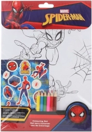 Μπλοκ ζωγραφικής και αυτοκόλλητα Spiderman – δημιουργικό σετ για παιδιά