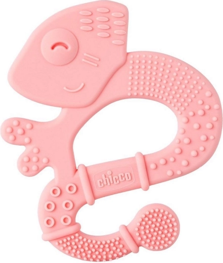 Chicco σιλικονούχος κρίκος οδοντοφυΐας Super Soft Chameleon ροζ 2m+