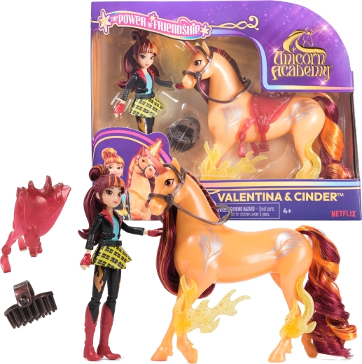 Σετ φιγούρας Unicorn Academy Valentina και Cinder με αξεσουάρ