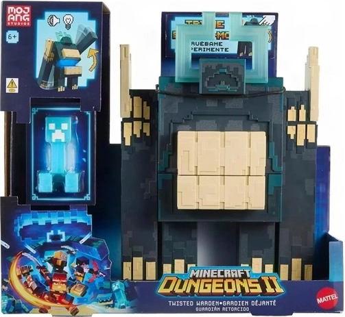Διαδραστική φιγούρα Minecraft Dungeons Warden σε επίθεση με Creeper