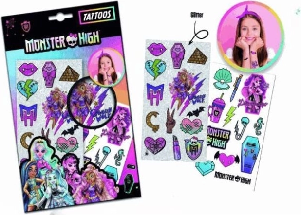 Monster High προσωρινά τατουάζ με γκλίτερ
