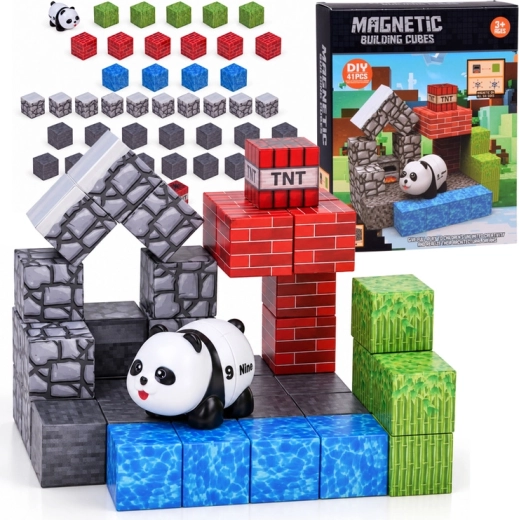 Μαγνητικοί δομικοί κύβοι Panda, 41 τεμάχια