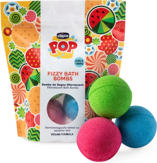 Chicco POP αφρίζουσες μπάλες μπάνιου για παιδιά και εφήβους 3 τεμ.