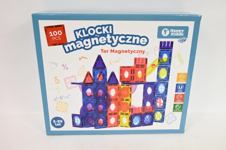 Μαγνητικό σετ κατασκευών SmilyPlay 100 τεμαχίων με πίστα για μπίλιες