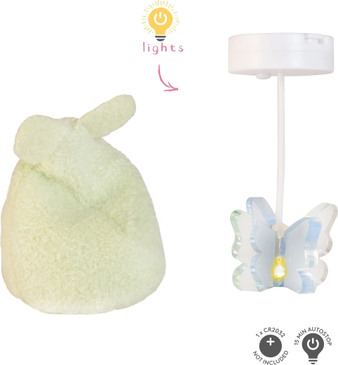 Φωτισμός για κουκλόσπιτο Lundby με φωτιστικό σε σχήμα πεταλούδας και πουφ