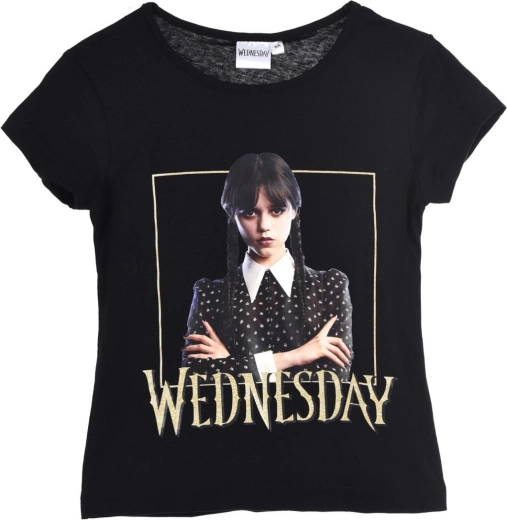 Μαύρο βαμβακερό μπλουζάκι Wednesday