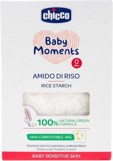 Chicco παιδικό ρυζάλευρο για το μπάνιο Baby Moments Sensitive 100% βιολογικό 250 g