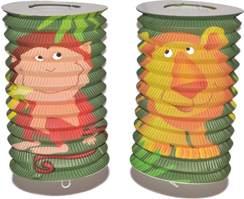 Φαναράκι κύλινδρος με μοτίβο ζώων 16 cm