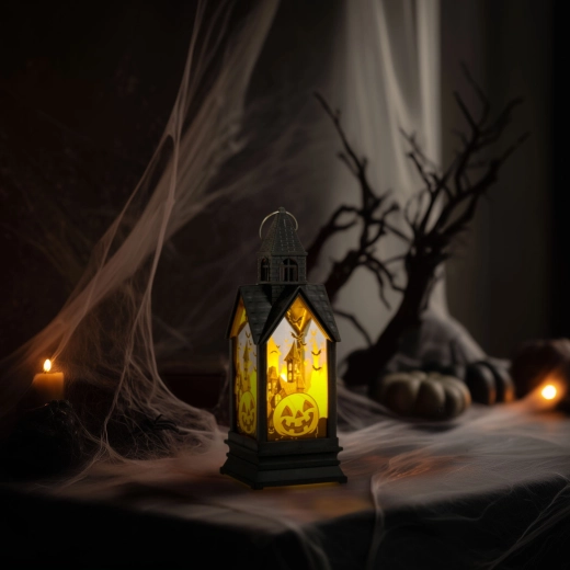 Φωτιζόμενη διακόσμηση κολοκύθας για το Halloween με κίτρινο LED