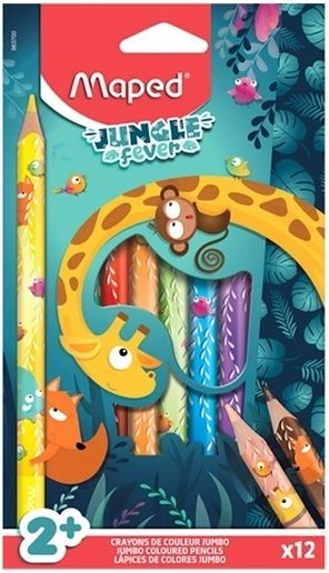 Κηρομπογιές jumbo Jungle Fever, σετ 12 τεμ.