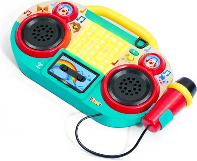 Pixelz boombox ραδιόφωνο με μικρόφωνο, φωτεινά και ηχητικά εφέ