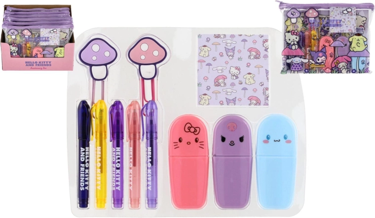 Hello Kitty και φίλοι μεγάλο σχολικό σετ με μοτίβο Mushroom