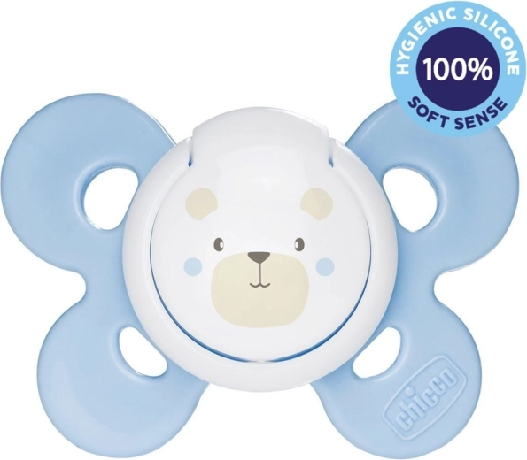 Πιπίλα Chicco Physio Comfort σιλικόνης 2–6 μηνών, για αγόρια – αρκουδάκι