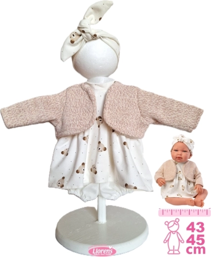 Ρούχα για κούκλα μωρό NEW BORN 43–45 cm – σετ 4 τεμαχίων Llorens