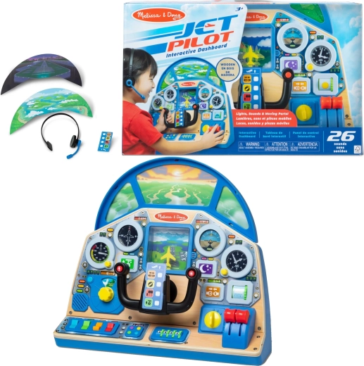 Melissa & Doug διαδραστικό πιλοτήριο πιλότου – ξύλινος πίνακας ελέγχου αεροπλάνου